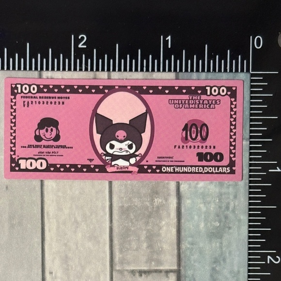 🌀10/$10🌀 Sanrio Banknote Reusable Waterproof Vinyl Sticker Decal - Picture 1 of 1